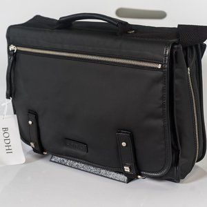 NWT Bodhi Black nylon/ Leather Padded laptop bag